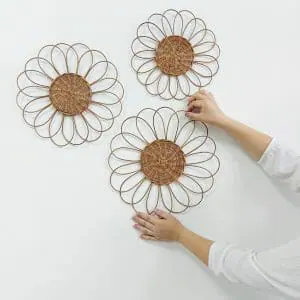 Wicker basket set handmade for living room wall decor