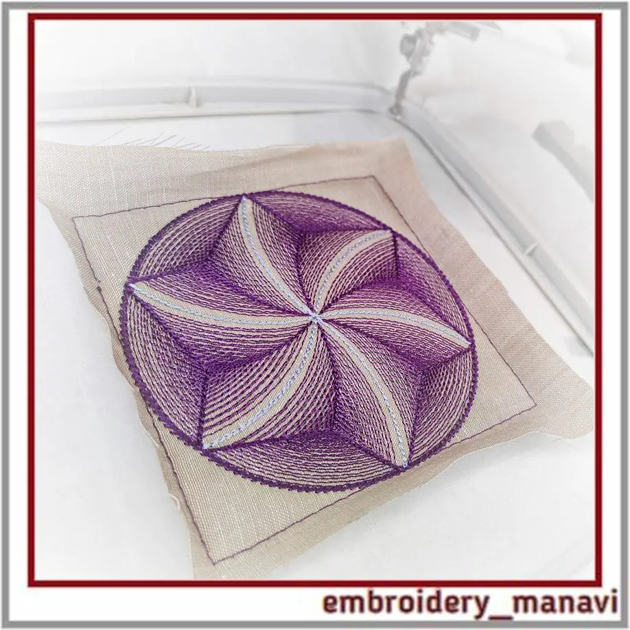 Machine Embroidery Design ITH - Petal Pillow Quilt Block