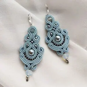 Light blue chandelier earrings