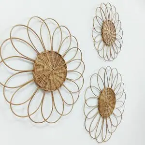 Wicker basket set handmade for living room wall decor