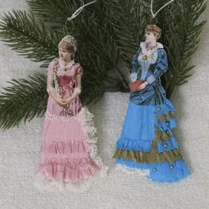 Victorian lady ornaments set