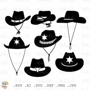 Sheriff Hat Svg Silhouette Stencil Templates Dxf