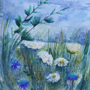 Wildmeadow art A3 field watercolor painting by Yalozik