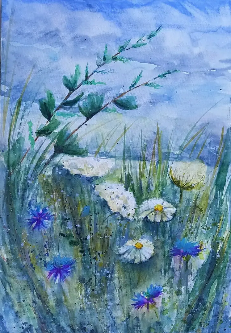 Field of Wild Flowers Painting