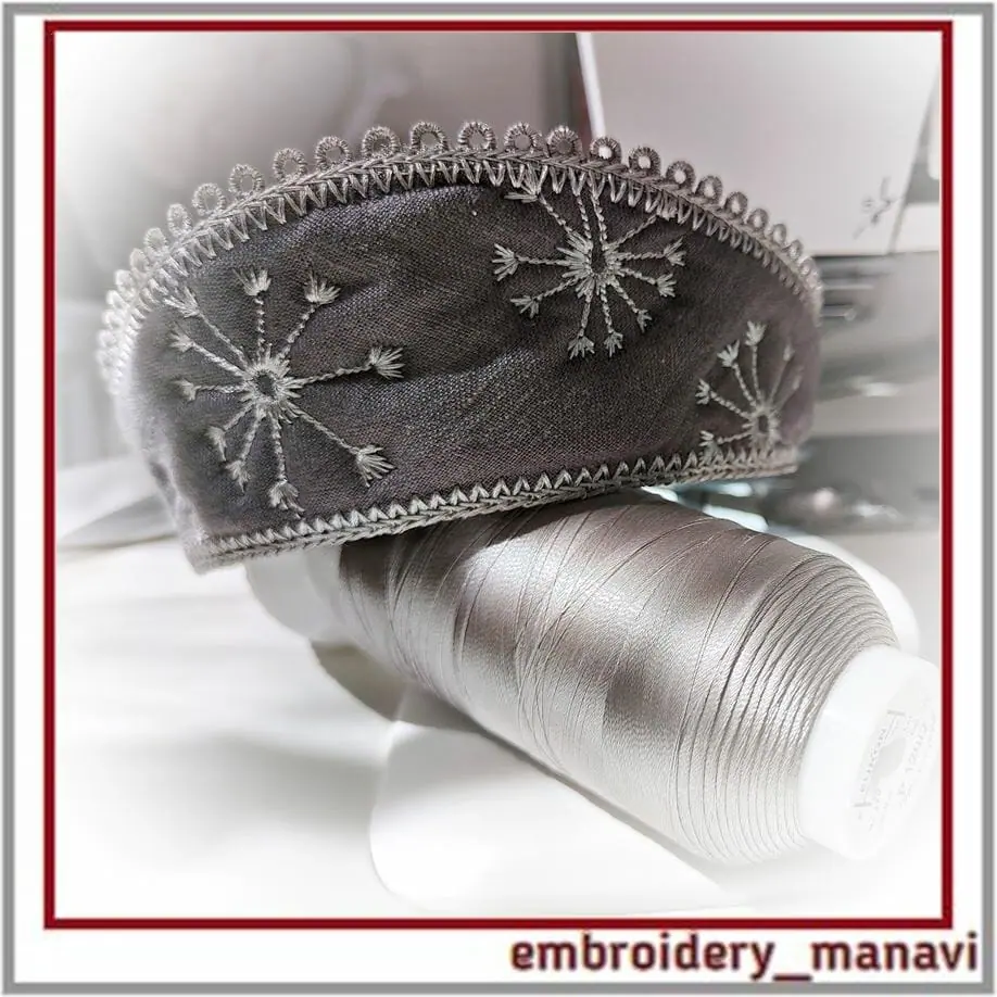 ITH embroidery design Kokoshnik-hairband with dandelion