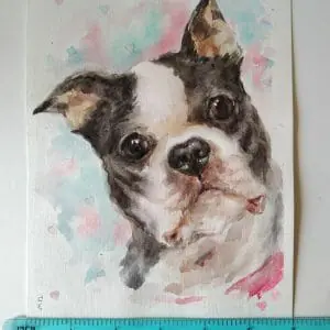 Sweet Churchboy Watercolor Pet Portrait (Sold)