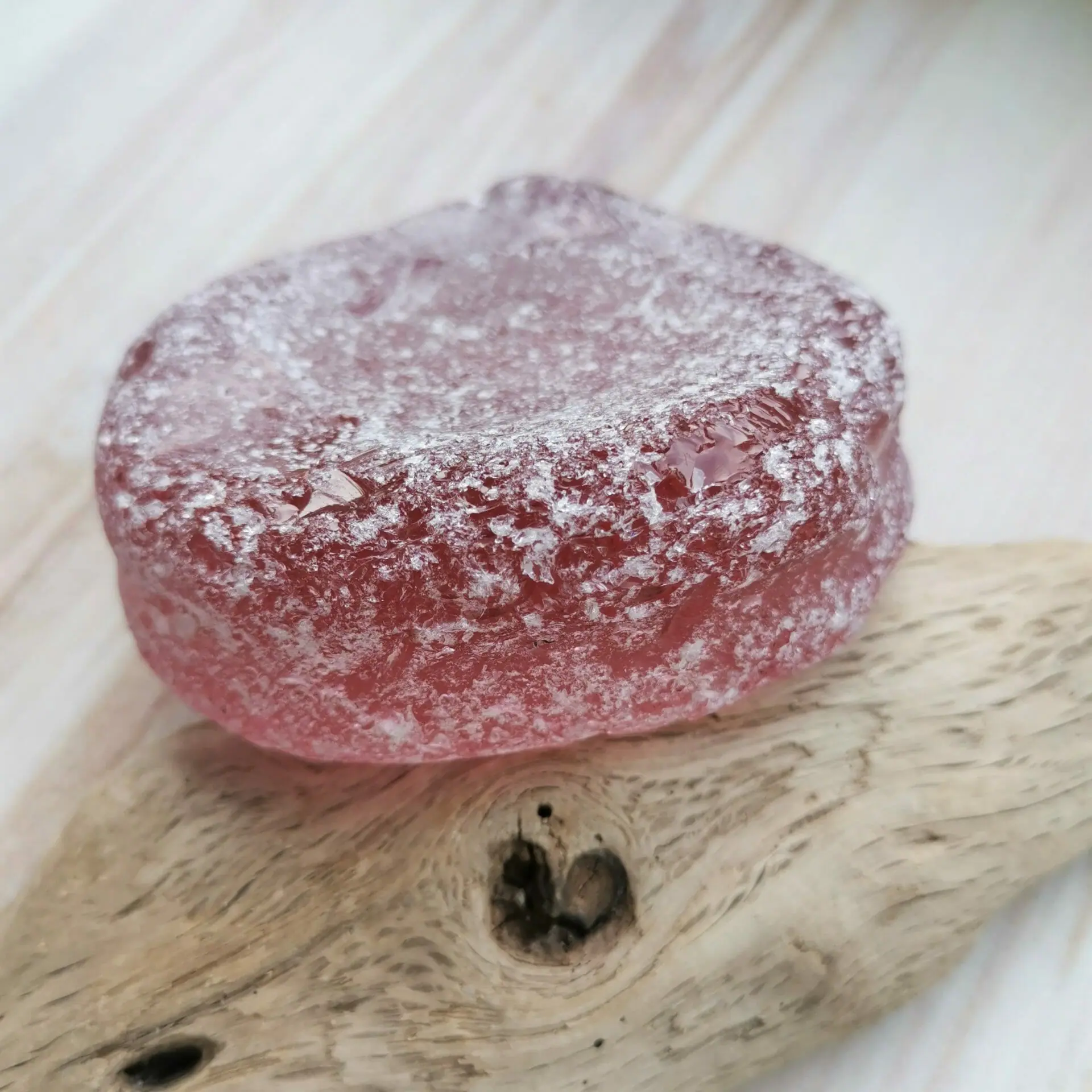 Huge berry pink sea glass bottom P130