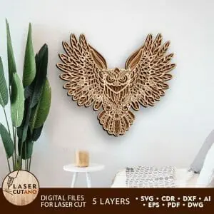 OWL Multilayer Laser Cut File, Wall Art Decoration
