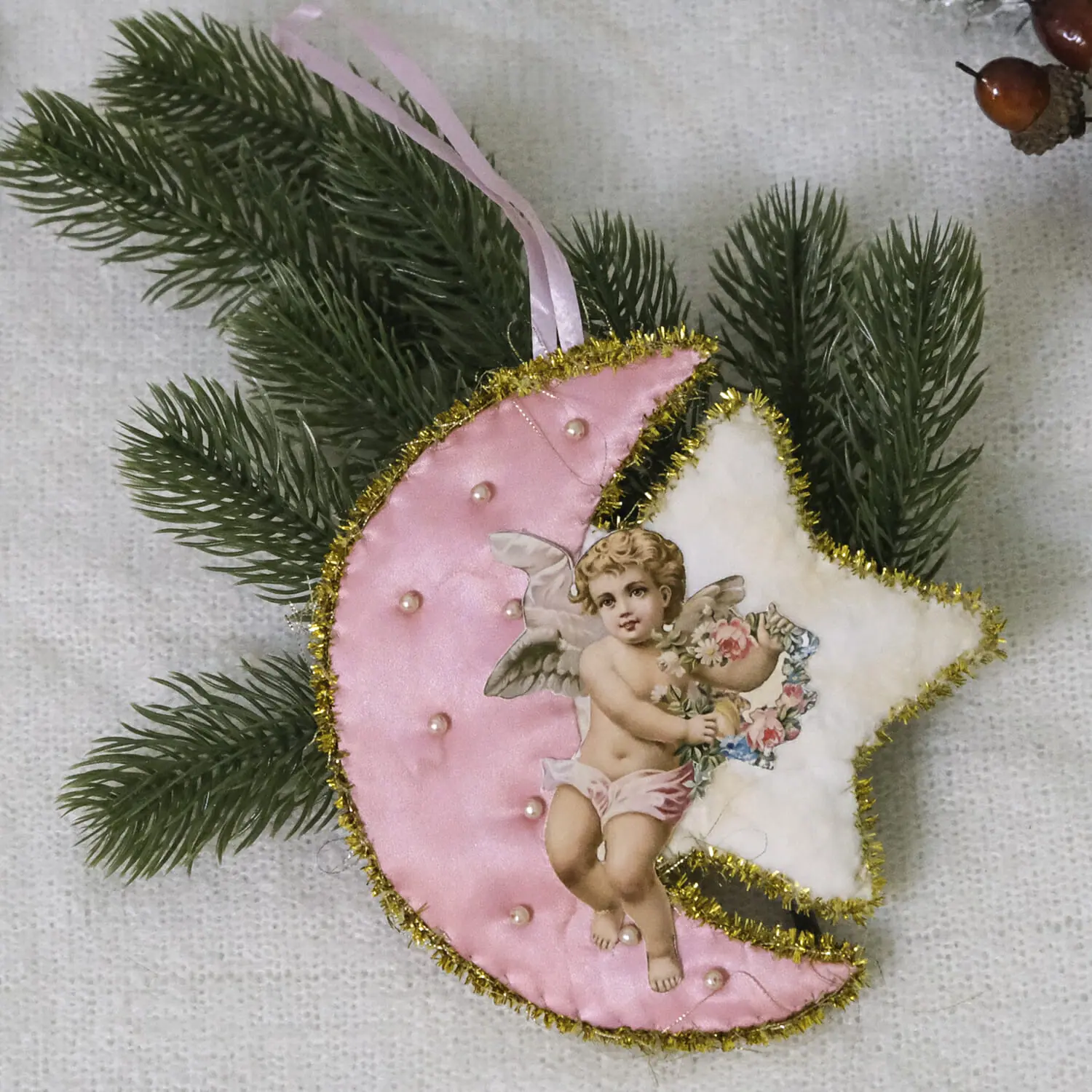 Traditional tree decorations Victorian angel for Christmas