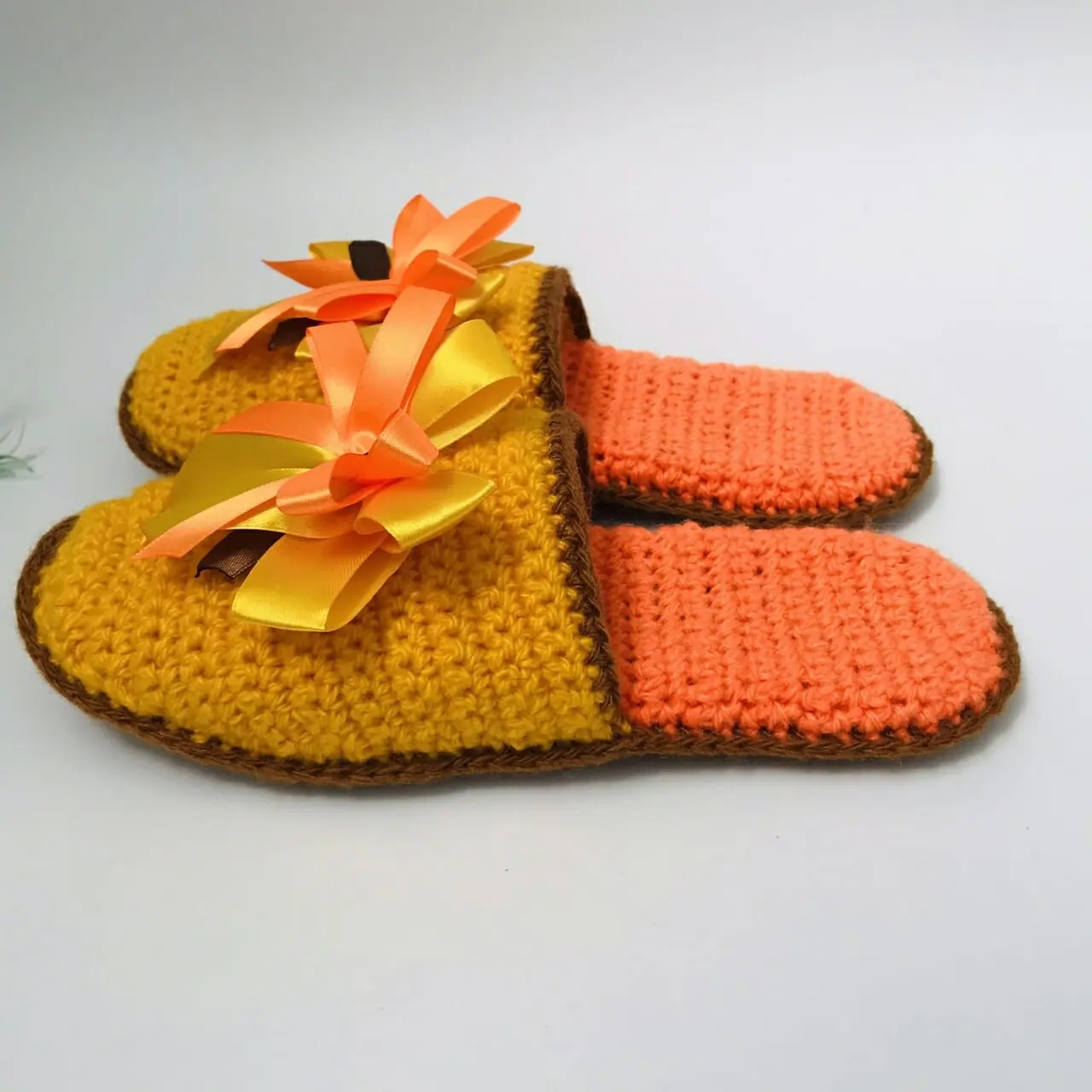 Knitted women's slippers for home "September" Crealandia