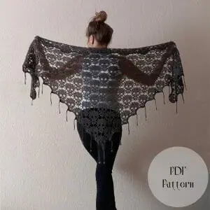 Crochet pattern shawl with skulls