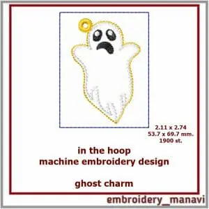 Key Fob In The Hoop Halloween Machine Embroidery Design ITH