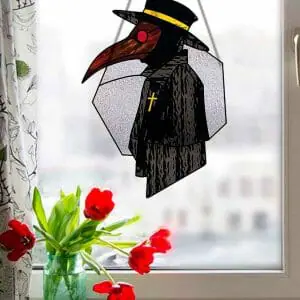 Plague Doctor Stained Glass Pattern