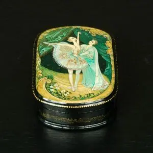Raymonda ballet lacquer box miniature painting