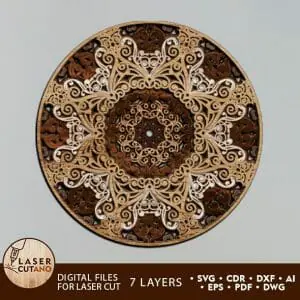 Layered MANDALA Laser Cut and Paper Cut Decoration
