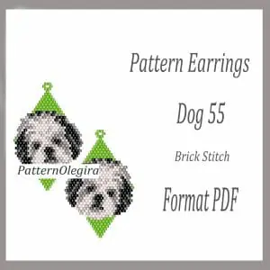 Dog 55 Earrings bead pattern Bead earrings pattern Bead patterns Olegirabeadpatterns