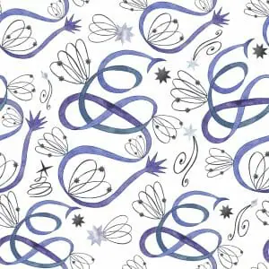 Seamless pattern Blue comets