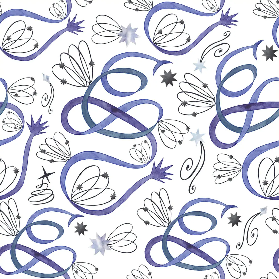 Seamless pattern Blue comets 1 Seamless pattern Blue comets