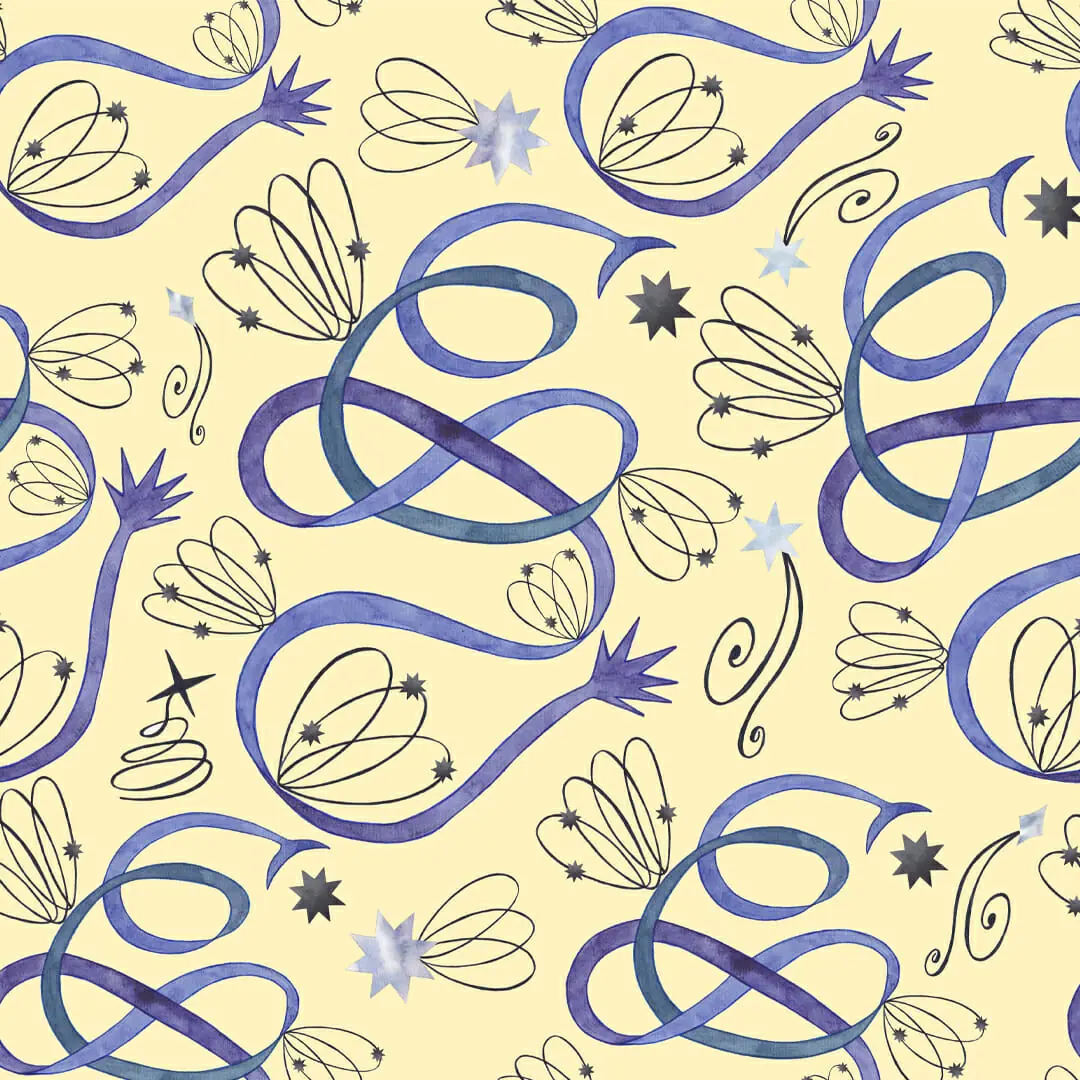 Seamless pattern Blue comets 3 Seamless pattern Blue comets - Image 3