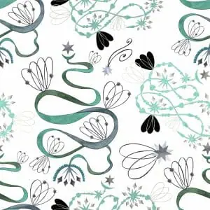 Seamless pattern Green comets