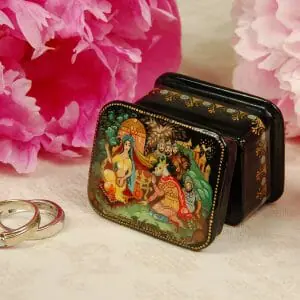 Tiny Lacquer Box Fairy Tale small unique gift ring box