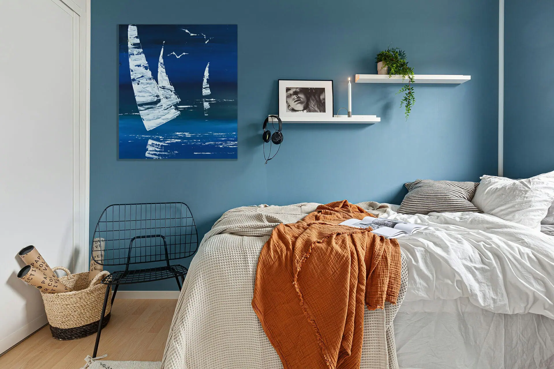 Poster with sailboats 2. Image for interior decor. 2 poster with sailboats in the interior-2
