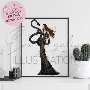 DIGITAL DOWNLOAD Eve’s Sin (Printable Fashion Illustration)
