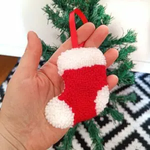 Santa punch needle Christmas tree decor Christmas tree decorations Santa Claus