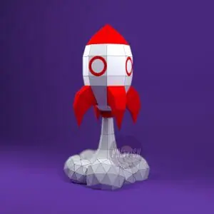 DIY Rocket template Papercraft PDF