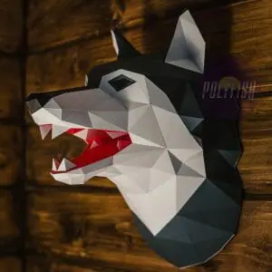 DIY Wolf Head template Papercraft PDF