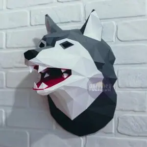 DIY Wolf Head template Papercraft PDF