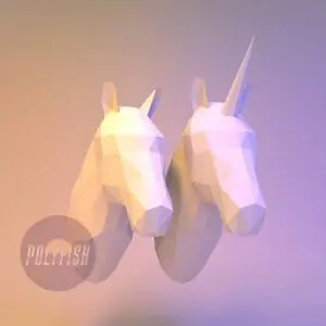DIY Horse & Unicorn Heads template Papercraft PDF