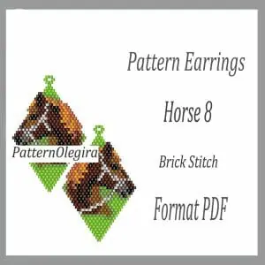 Horse 8 Earrings bead patterns PDF file Beading patterns Beading earrings Beading Horse bead patterns Olegirabeadpatterns
