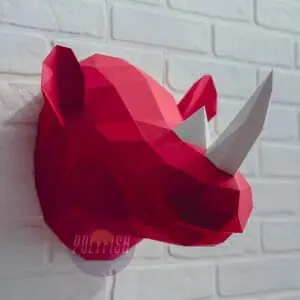 DIY Rhino Head template Papercraft PDF