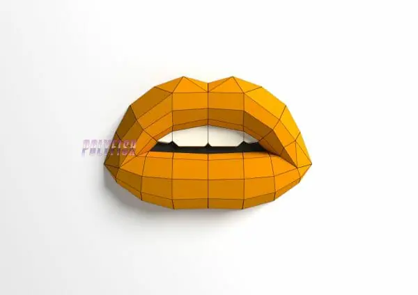Making Paper Lips DIY Lips #4 template Papercraft PDF - Crealandia