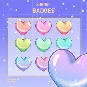 9 Heart badges