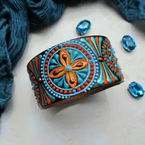 Womens leather bracelet in boho style