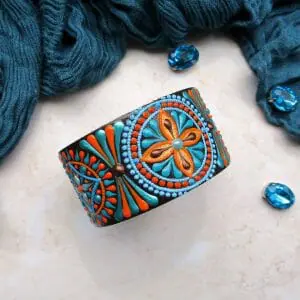 Womens leather bracelet in boho style