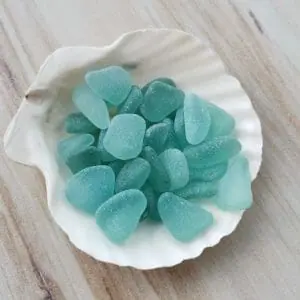 Aqua sea glass bulk Jewelry quality (set 30 pcs) Q20