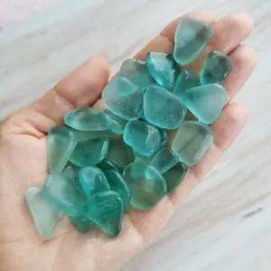Aqua sea glass bulk Jewelry quality (set 30 pcs) Q20