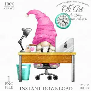 Office gnome Clip Art. Work. Gnome Images. Gnomes Graphics.