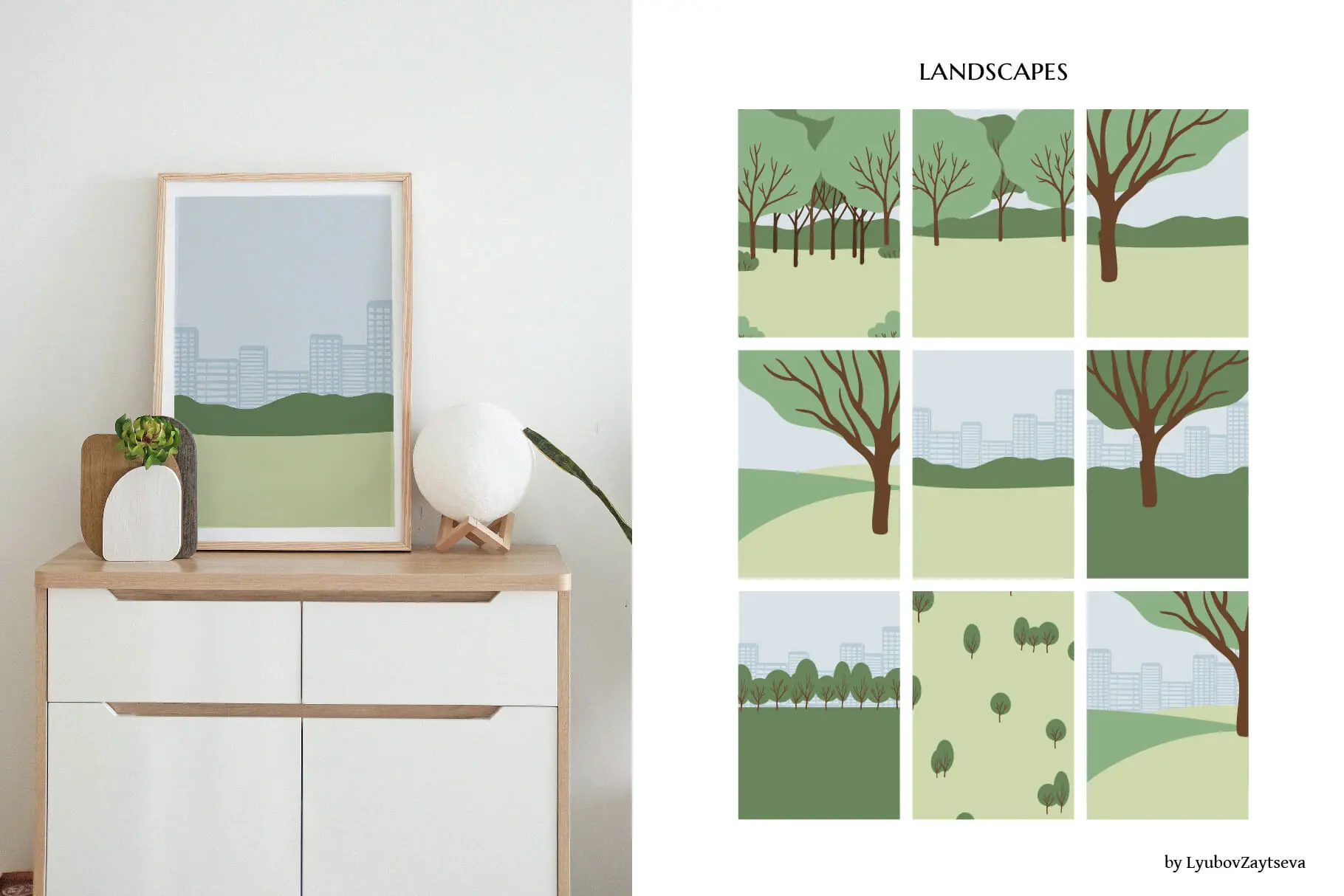 Summer park landscape clipart, Nature background 2 Summer park landscape clipart, Nature background - Image 2