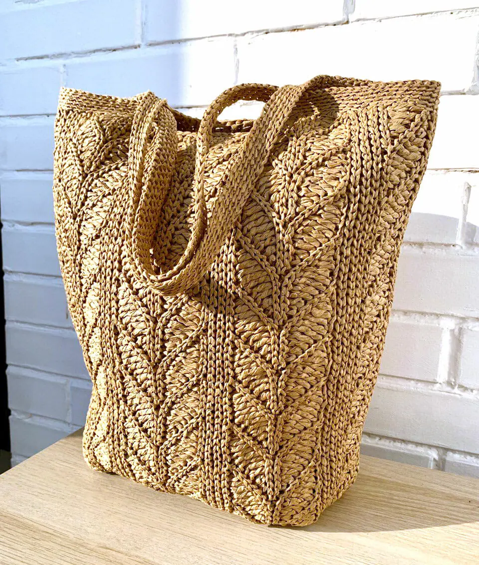 Crochet pattern Raffia Tote Bag PDF Tutorial - Crealandia