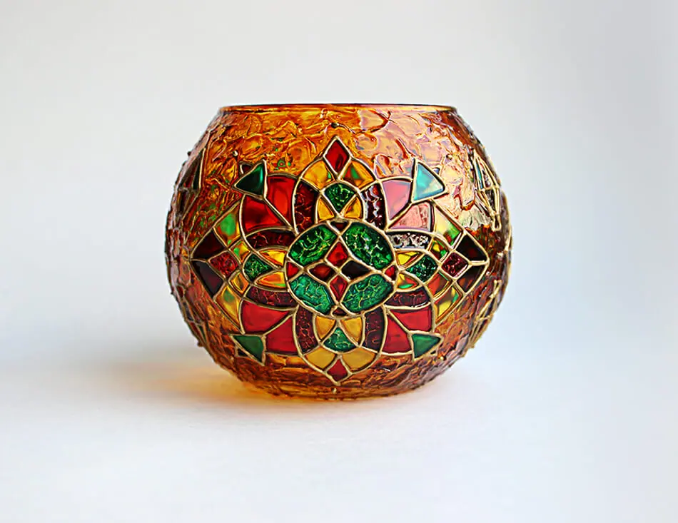 Boho Mosaic Glass Candle Holder Tealight Holder Votive