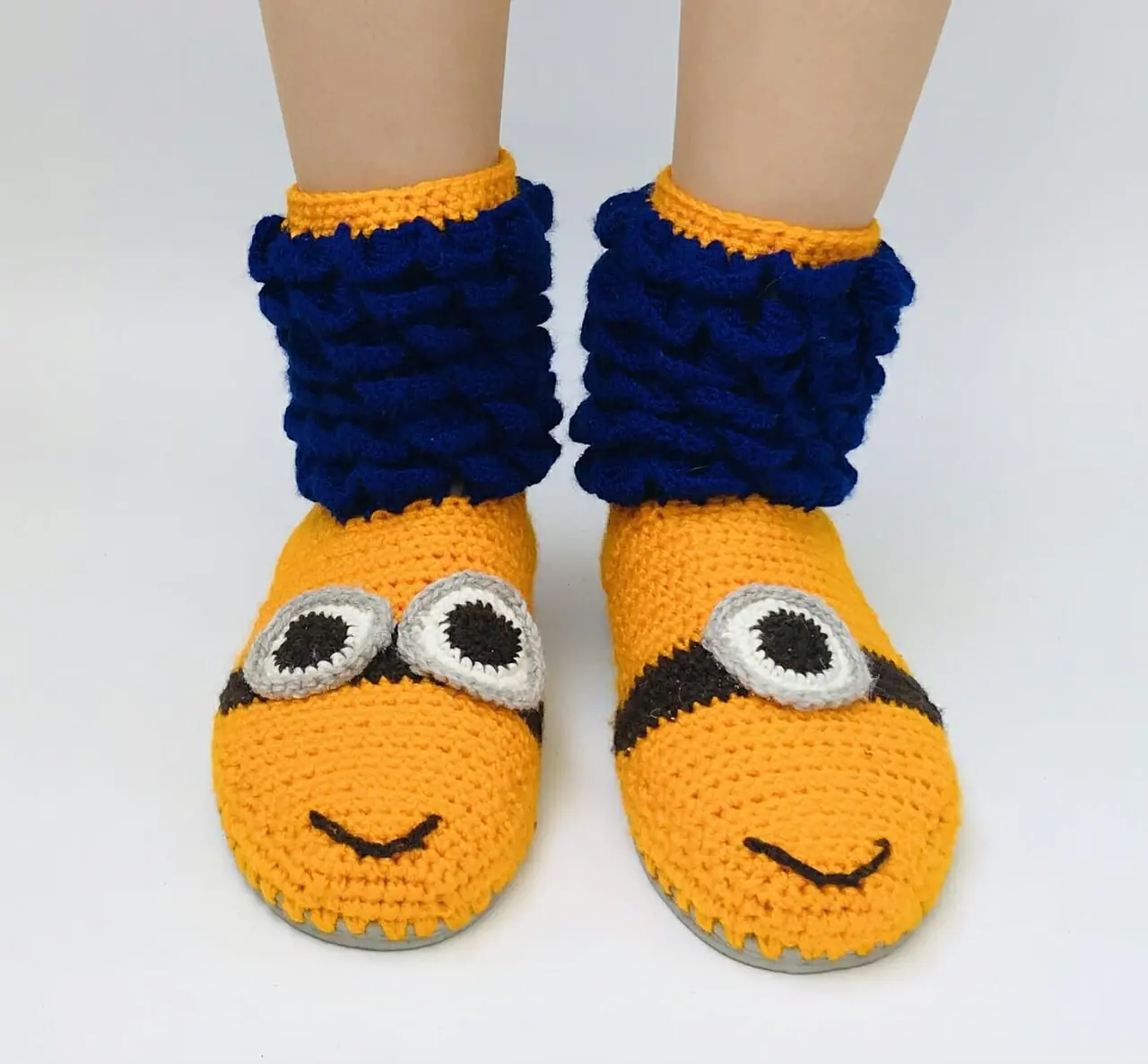 Women’s knitted boots with rubber soles “With eyes”