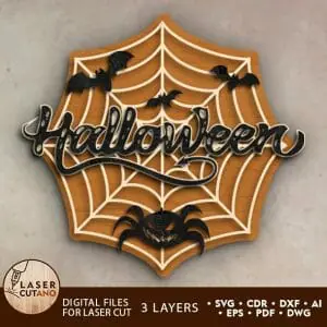 Spiderweb Halloween Decoration Cut Template