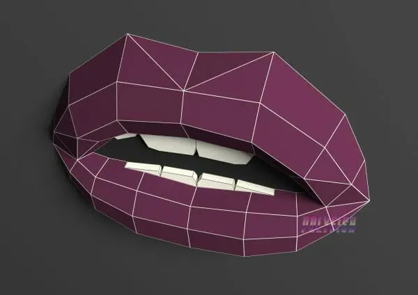 Making Paper Lips DIY Lips #5 template Papercraft PDF - Crealandia