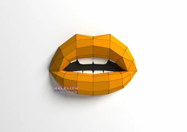 Making Paper Lips DIY Lips #5 template Papercraft PDF - Crealandia