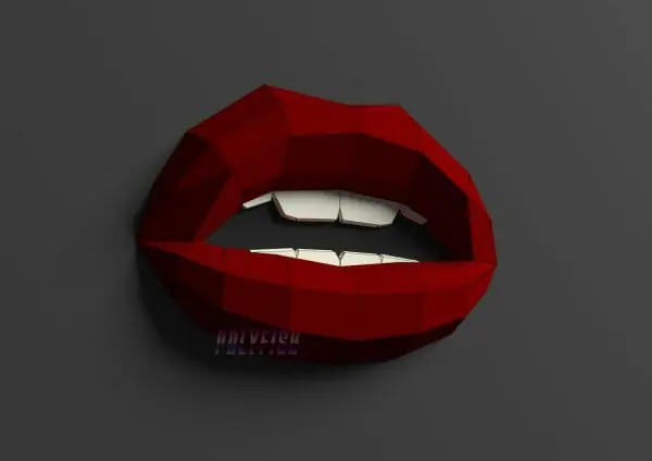 Making Paper Lips DIY Lips #5 template Papercraft PDF - Crealandia