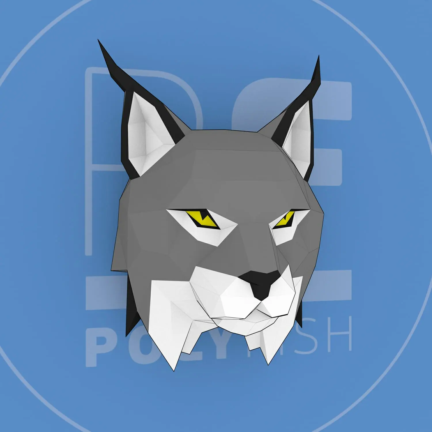 DIY Lynx Head template Papercraft PDF